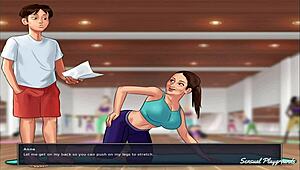 Summertime saga gym lesson with busty milf visiting the director and his sister and the best french class