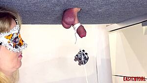 Stepsister plays with a dick on a milking board and hangs various objects from it annycandy painboy.