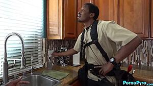 Febby Twigs Takes on Two Black Plumbers in Wild Action