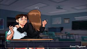 Summertime saga gym lesson with busty milf visiting the director and his sister and the best french class