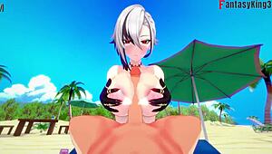 i fuck arlecchino hard on beach in bikini