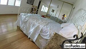 brunette dava foxx plays with herself in self-shot solo