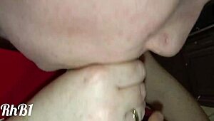 close-up blowjob on monster cock leads to cum