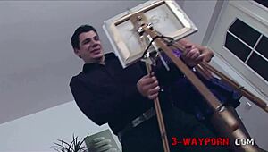 3 way porn - double bj and nice pussy from 2 big tits babe