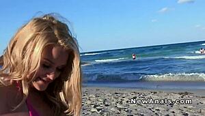 Blonde Girlfriend In Bikini Gets Anal Fuck!
