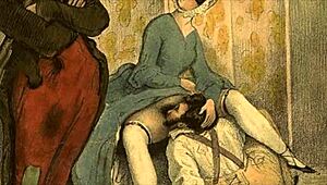 Vintage erotic animation with retro charm in classic cartoon style