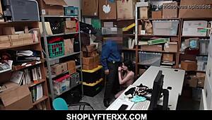 I punish the skinny teen shoplifter for stealing clothes in the garage.