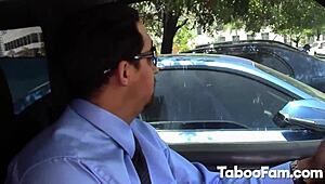 Thin Lucy Doll gives blowjob and gets fucked hard!