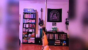 black lingerie strip with rock and roll vibes 😍