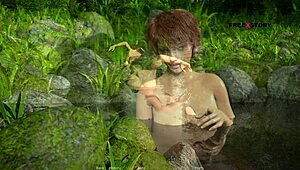 Jhon Fucks Audrey And Lizzie In Dusklight Manor River Scene