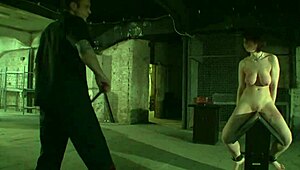 Overseas Female Slave Trained on Wooden Horse with Whipping Torment