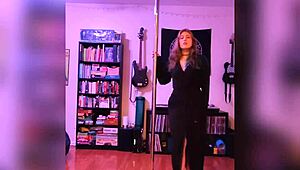 black lingerie strip with rock and roll vibes 😍