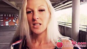 स्लटी जर्मन ब्लॉन्डी कैम एंजल पब्लिक पीओवी में कम चाहती है, Dates66 Com से वाइल्ड डिजायर!