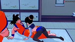 oh wow, chichi fucking goku and gohan in dragon ball zex sheer fantasy!