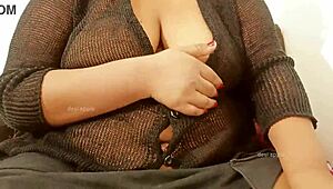 I’m So Shy, But Indian Aunty Flashes Boobs to Neighbor