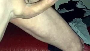 Shaved Man Offers His Big Monster Cock For Play And Cumshot