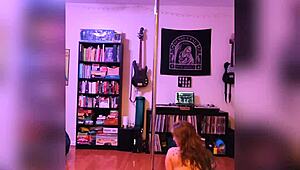 black lingerie strip with rock and roll vibes 😍