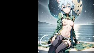 AI illustration features big tits in hentai style