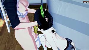 futa motoko kusanagi plays with geisha's girl dick in ghost in the shell futanari hentai