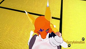 Digimon hentai series with Taomon in the second part