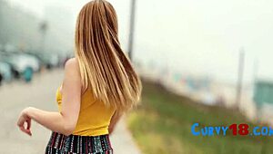 Curvy teen 18+ enjoys skating and rough riding