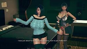 Curvy Character Explores 3D Anime World In Polyturnon 4