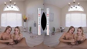 naughty america 2 chicks same time vr with kenna james & veronica weston