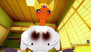 Digimon hentai series with Taomon in the second part