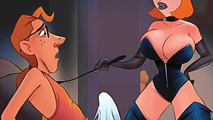 Naughty milf sneaks for late-night hentai action