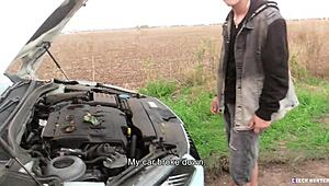 euro twink dumped by gf sucks random guy's big dick in public for money