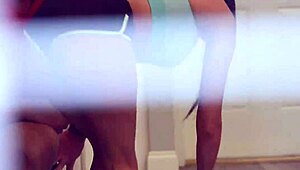 Hot wife Armani Black works out, flirts, and rides gym trainer hard!