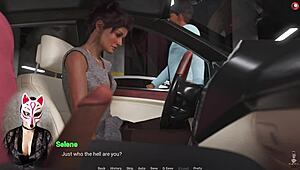 Hey, Lady Boss Sucking Cock in Parking Lot Scene