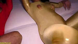 Rough spandex groupsex orgy with European teen banging at wild party