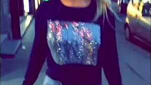 Second day in Paris flashing panties with big black cock