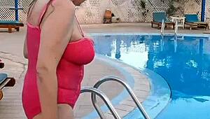 HUGE NATURAL TITS BOUNCING IN BODY STOCKINGS AND NAKED BY HOT MILF MARIAOLD