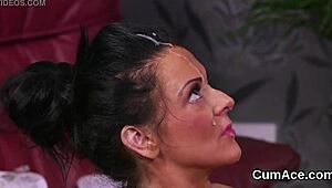 i gave that randy babe a big cumshot on her face