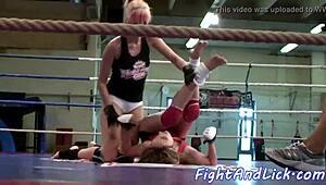 dyke babe orally pleasured in locker room