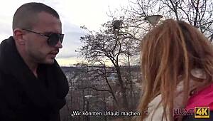 Hunt4K Tells How Jenifer Red Satisfied a Stranger for Cash Outdoors