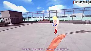 power girl gets fucked by two supermen in this fantasy scene