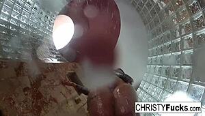 hot shower fun with christy dahlia and ivan