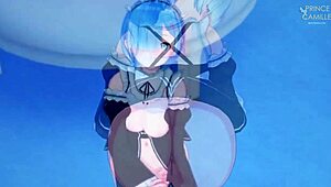 Innocent Rem Plays Naughty Maid in Re Zero