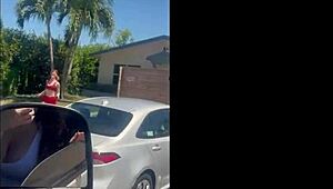 cute redhead sidney summers begged me to fuck her in the fanbus