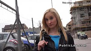 Guy boldly picks up blonde for intense pov fucking in public