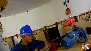 Fucking two handymen in double penetration