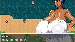 tanned girl natsuki gets happy ending in hentai game 😍