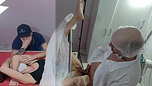 Heart-Pounding Moment as Husband Watches Wife with Naughty Gynecologist