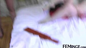 Feminge 4k - black haired co eds having fun with each other