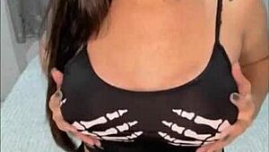 Naughty Brunette Shows Off with Dildo