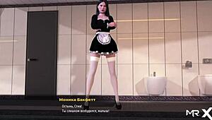 In the game world, anime characters engage in anal sex by the pool