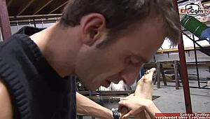 Submissive Skinny MILF Gets Hardcore Anal Fuck In Group MMF Scene.